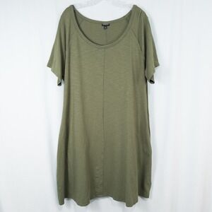 Torrid Mini Supersoft Raglan Swing T Shirt Dress Womens 2X Olive Green Pockets